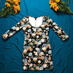 Forever 21 floral print woman dress black